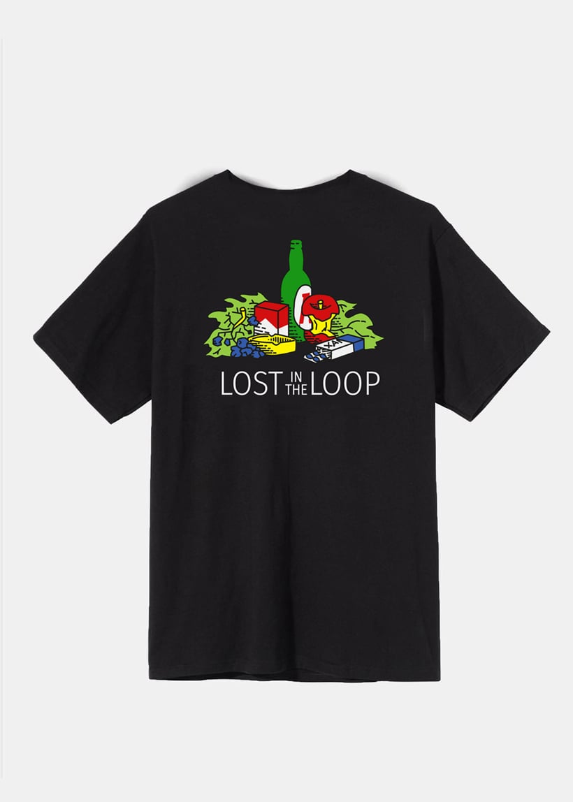 Image of Lost In The Loop- Black- Backprint