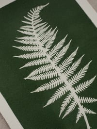Image 3 of Fern 02 - Botanical Monoprint - A5 - Dark Green 