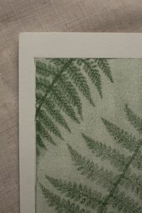 Image 2 of Fern 07 - Botanical Monoprint - A5 - Green Ghost 