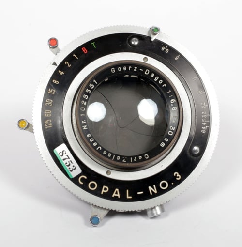 Image of Carl Zeiss Jena Goerz Dagor 300mm F6.8 Lens in Copal #3 Shutter #8753