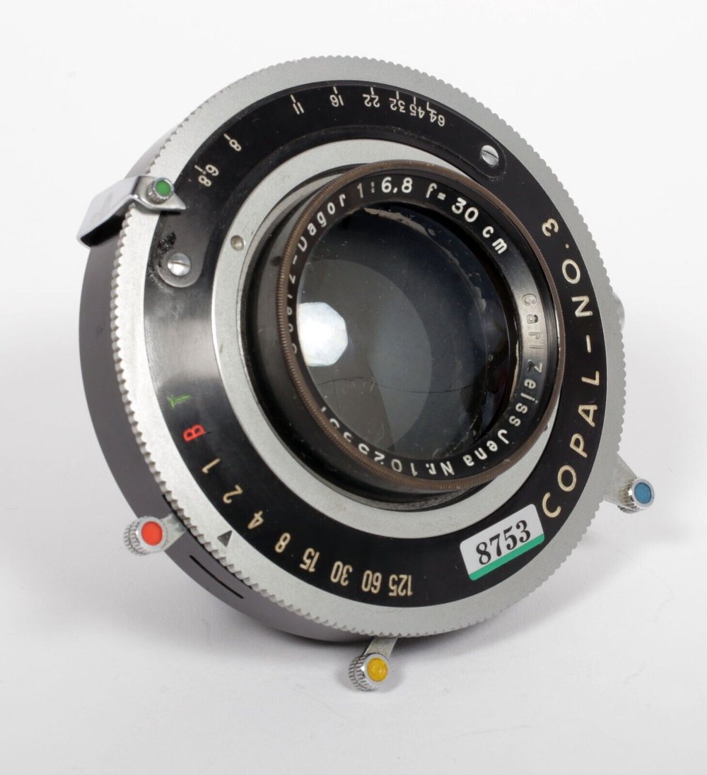 Image of Carl Zeiss Jena Goerz Dagor 300mm F6.8 Lens in Copal #3 Shutter #8753