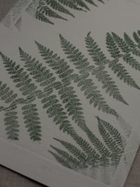 Image 2 of Fern 08 - Botanical Monoprint - A5 - Dark Green