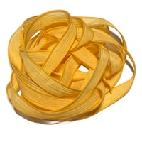Image 1 of 1PC. MUSTARD YELLOW 42" hand dyed wrist wrap bracelet silk ribbon/by COLOR KISSED SILK