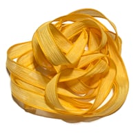 Image 5 of 1PC. MUSTARD YELLOW 42" hand dyed wrist wrap bracelet silk ribbon/by COLOR KISSED SILK
