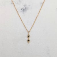 Image 1 of Double Star Necklace - Gold + Black Diamond