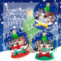 Image 1 of Couple Snow Globe Magnet