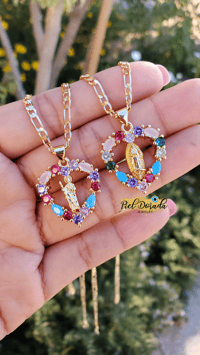 Image 1 of Multi Heart Virgencita and San Judas Necklaces 
