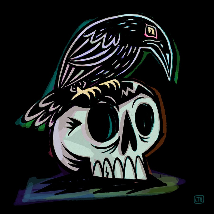 Image of Skull and Raven