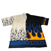 Image of Double Heated Flame and Fire Two Tone Island Shirt