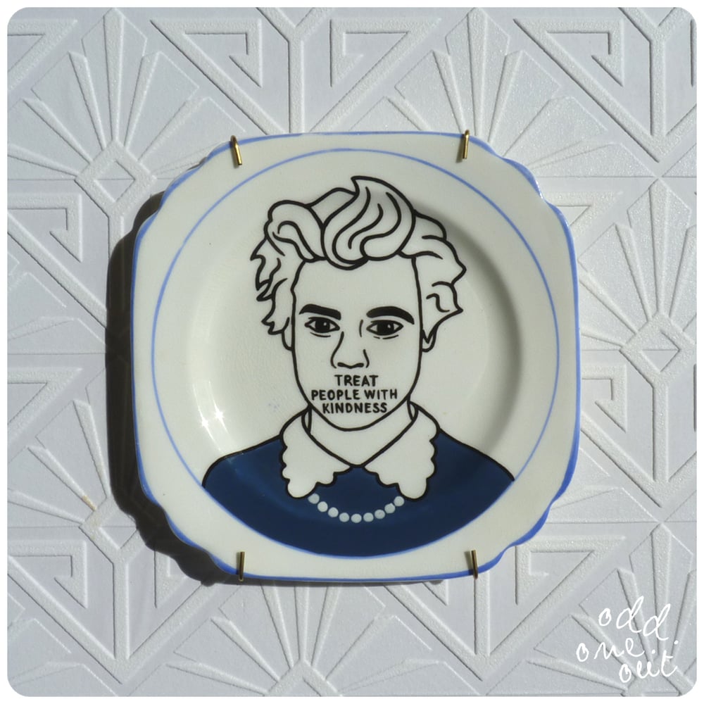 Image of Harry (Treat People with Kindness) - Hand Painted Vintage Plate
