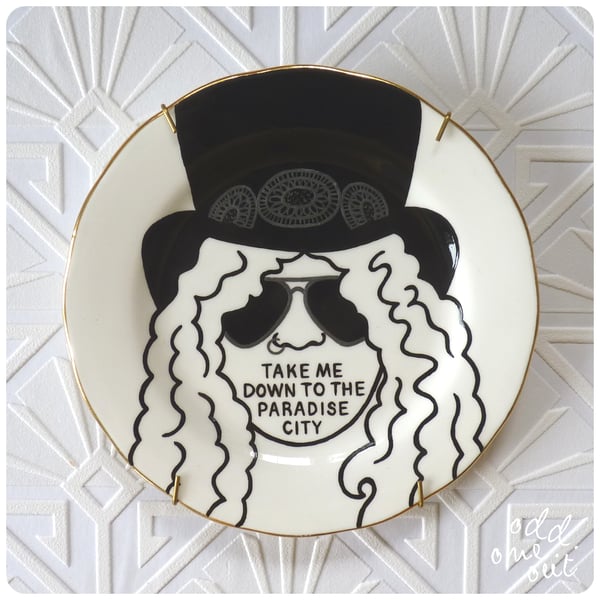 Image of Slash - Hand Painted Vintage Plate