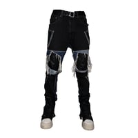 Image of Tri-Tone Blue/Black Mixed Race Denim Jeans