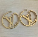 Gold LV Fashion Hoop Earrings 