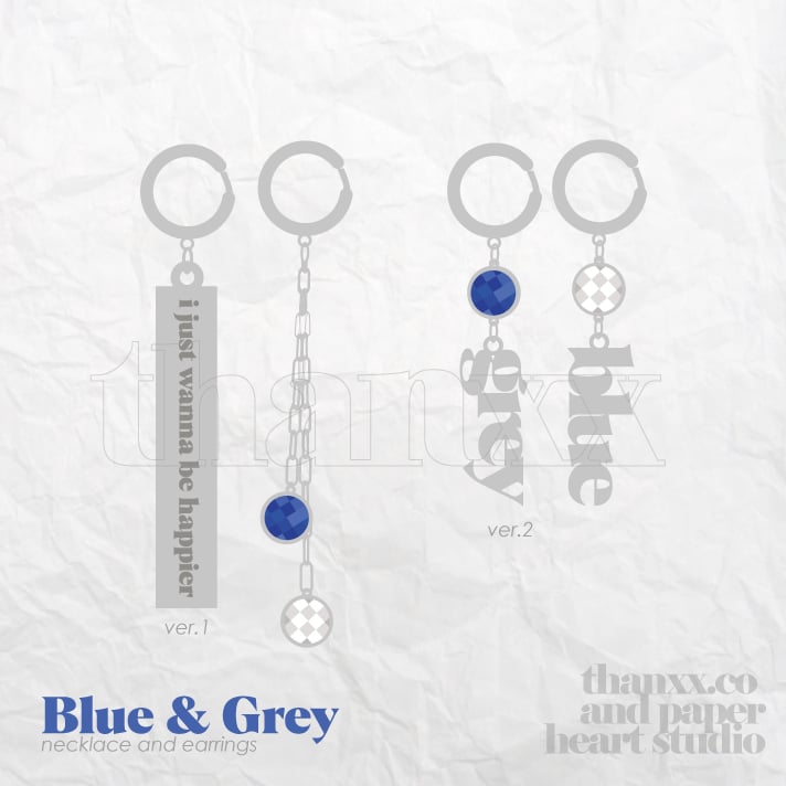 Image of In stock | BTS BLUE&GREY EARRINGS