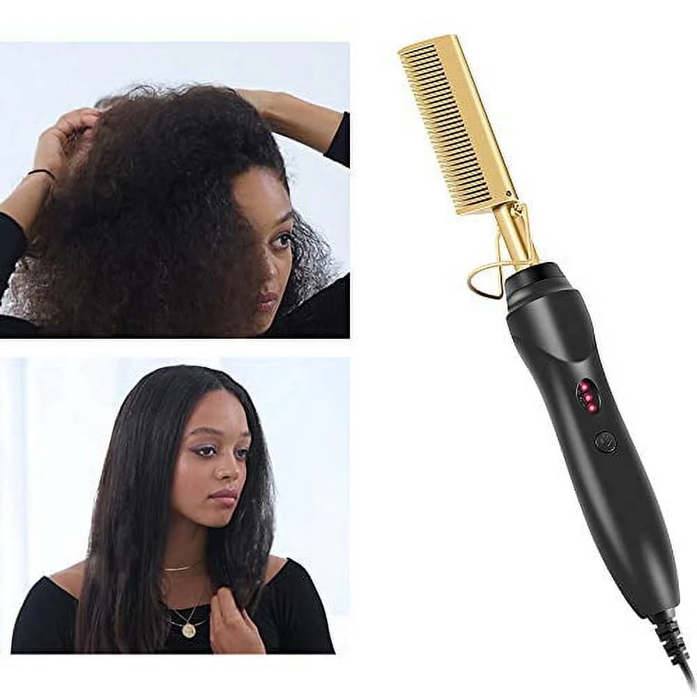 Electric Hot Heating Comb Hair Straightener