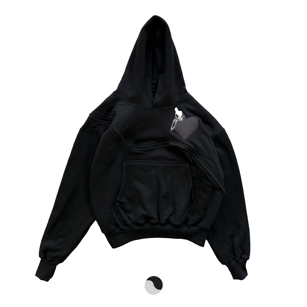 Image of FUSION BLACK PERFECT ZIP HOODIE- HEAT REACTIVE