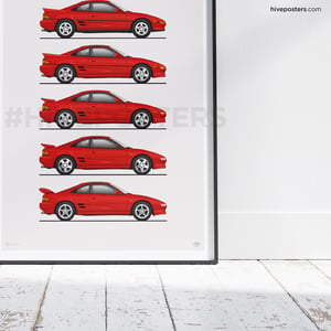 Toyota MR2 SW20 Generations Poster COLOUR OPTIONS