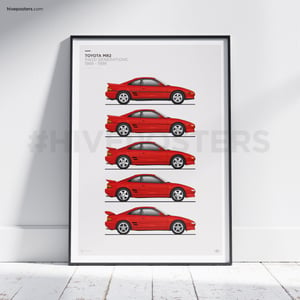 Toyota MR2 SW20 Generations Poster COLOUR OPTIONS