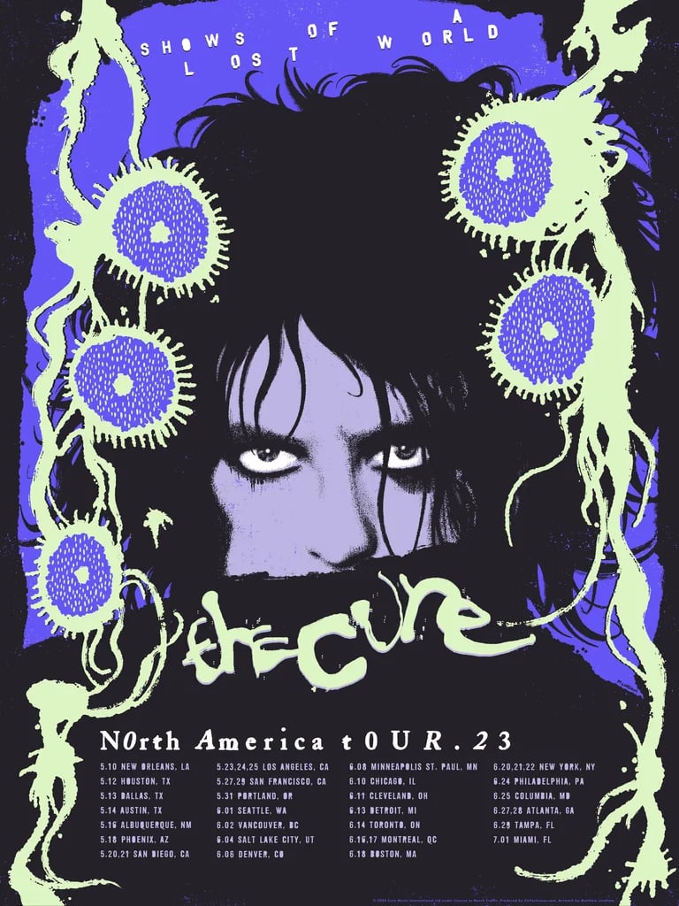 The Cure North American Tour Poster Periwinkle/ Lime (Open Edition