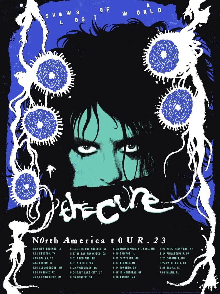 The Cure – North American Tour Poster – Sapphire/ White (Open Edition)