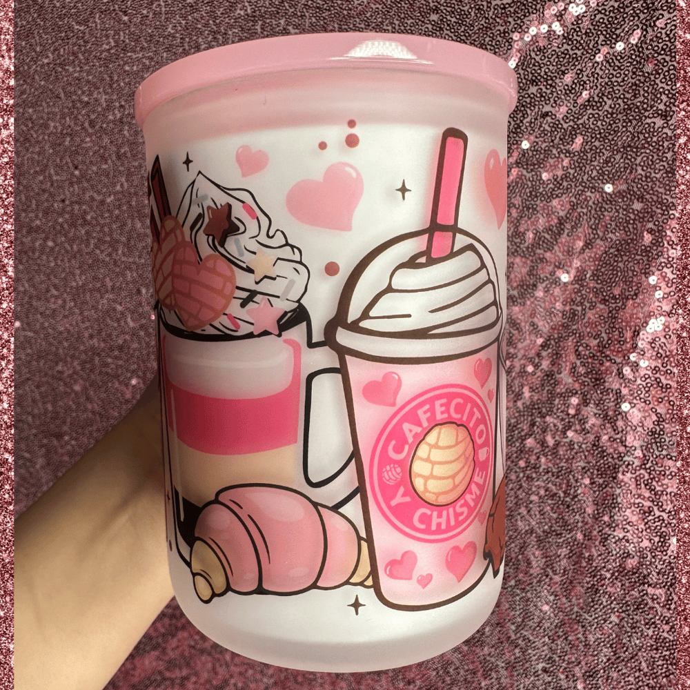 Image of Cafecito Drinks Glass Mug💕