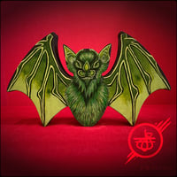 Image of Green Bat Woodcut