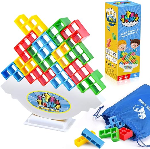  Balance Block Tetra Tower Stack Attack Board Game Building Brick Puzzle Stacking Assembly 