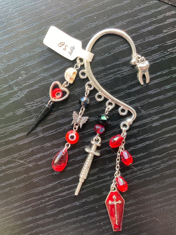 Image of Red Coffin Ear Cuff