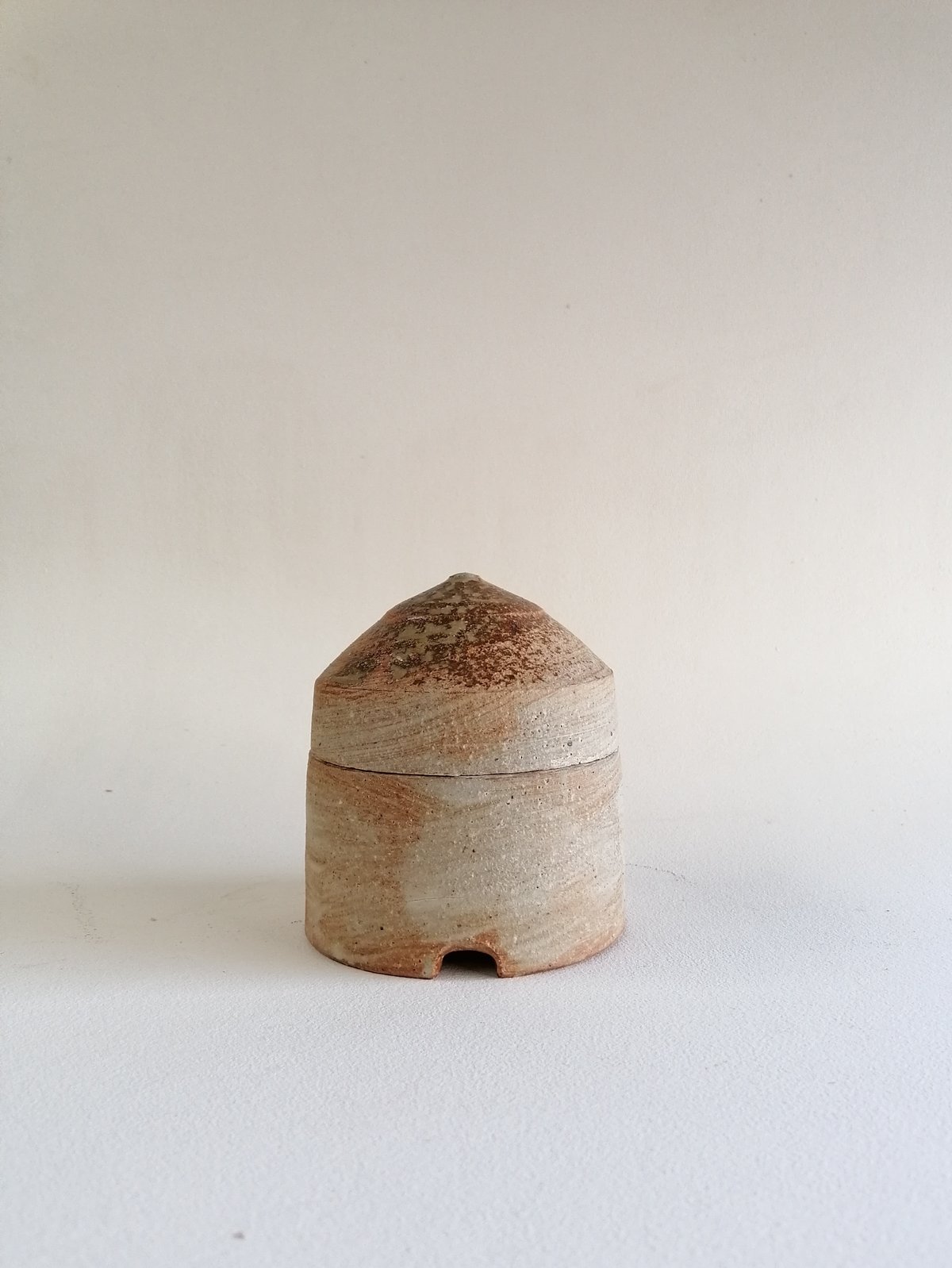 Image of Lidded jar with a cut foot SALE