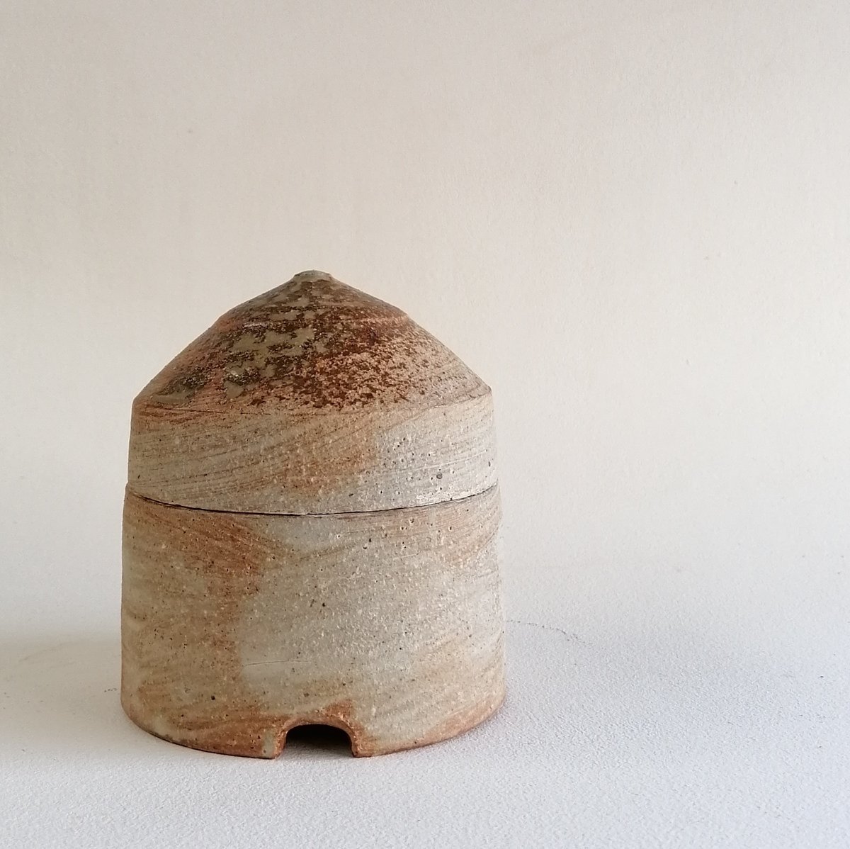 Image of Lidded jar with a cut foot SALE