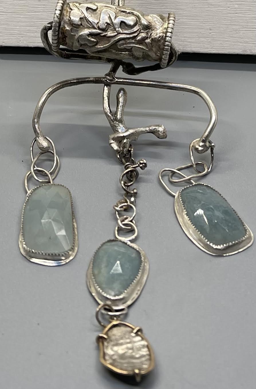 Image of Vintage Indonesian Bracelet and Aquamarine Neckpiece