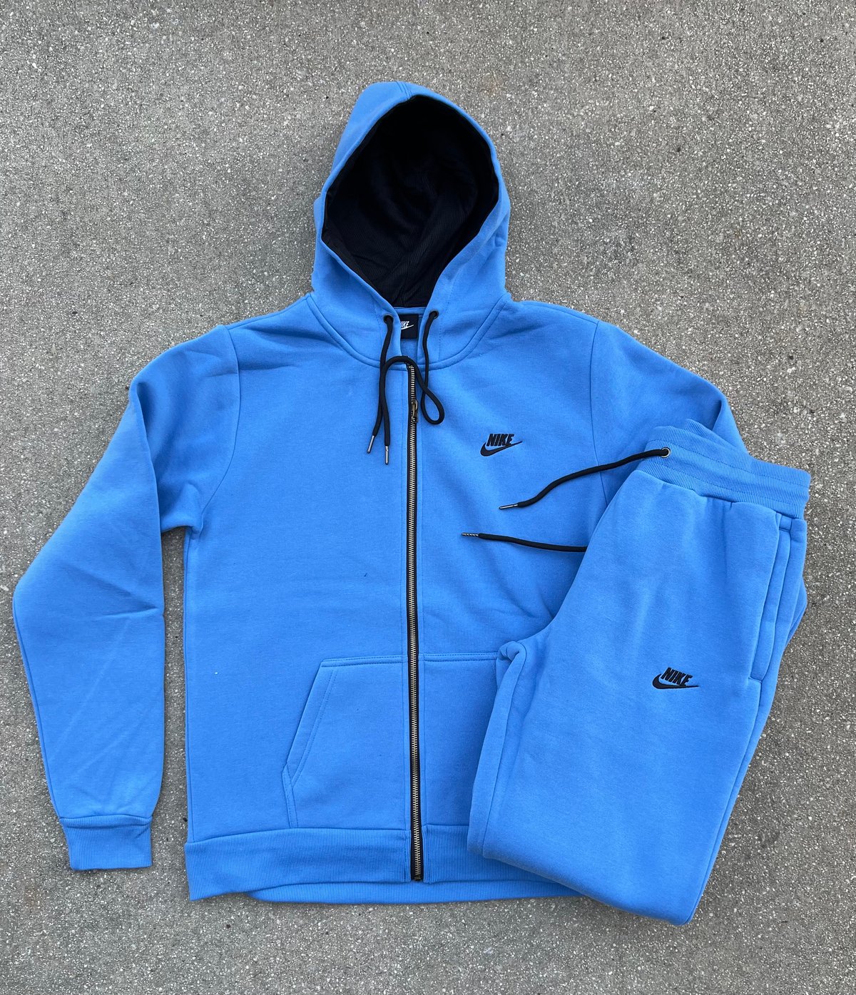  Men’s Classic Solid Carolina Blue Zip Up Hoodie Sweatpants Set