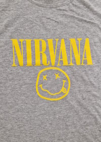 Image 2 of Nirvana smiley face grey tees