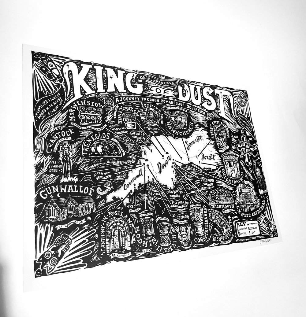 KING of DUST - A3 MAP of ROMANESQUE SCULPTURE
