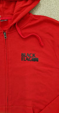 Image 3 of Black Flag My War red zipper hoodie ONE OFF