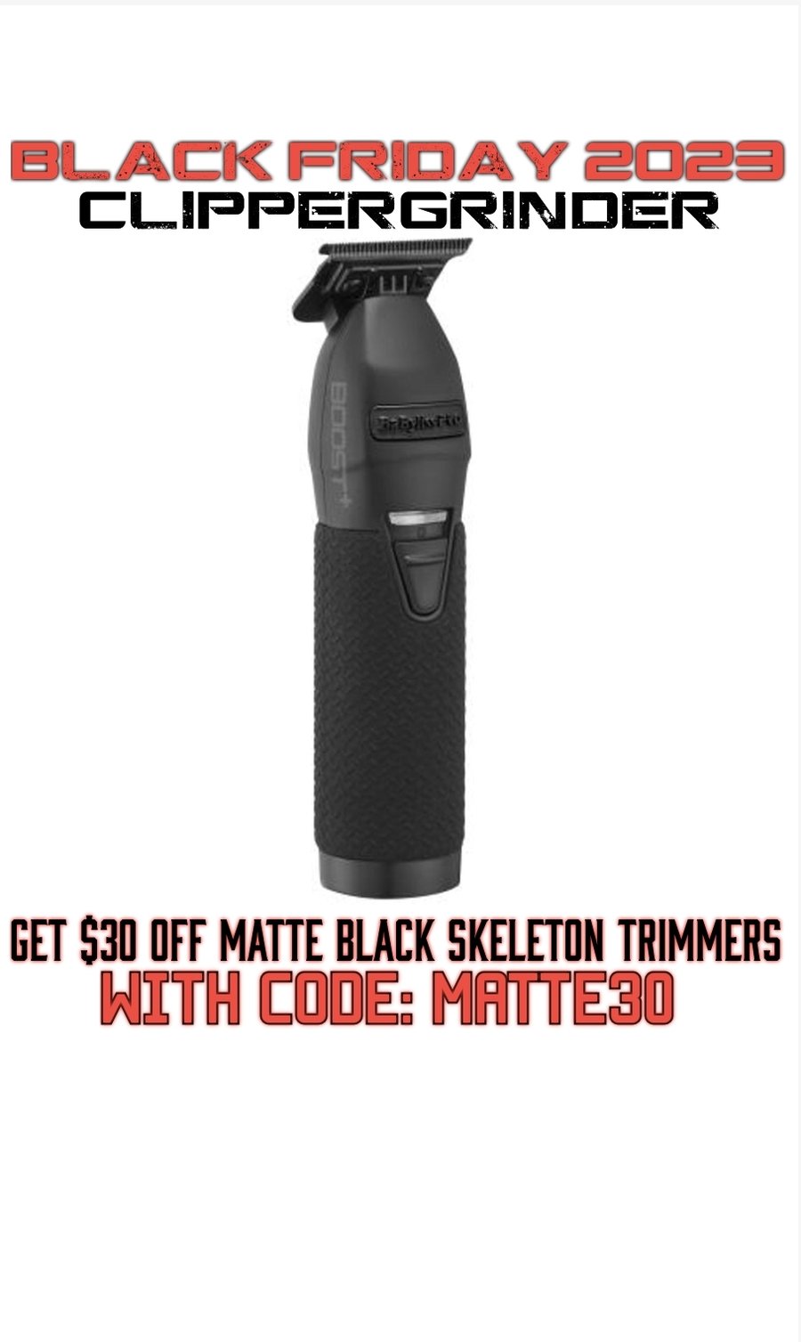 Image of (3 Week Delivery) Matte Black Babyliss SkSkeletoTrimmer W/Modified Blade