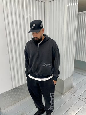 Image of Black Vintage Full Zip Hoodie