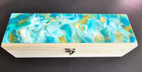 Image 1 of Blue & Yellow Wine Box