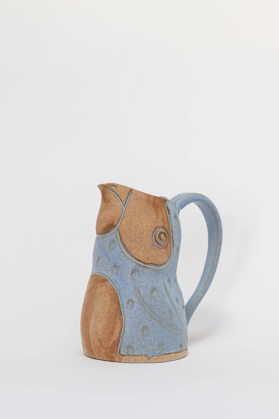 Image of Large Blue Dotted Toasty Penguin Pitcher