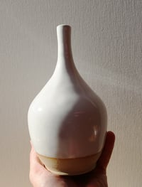 Image 4 of white thin neck vase