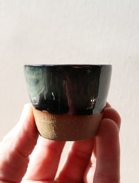 Image 3 of angled green and black sake set