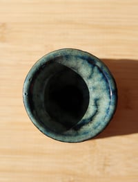 Image 5 of angled green and black sake set