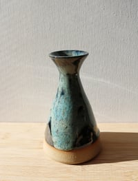 Image 2 of angled green and black sake set