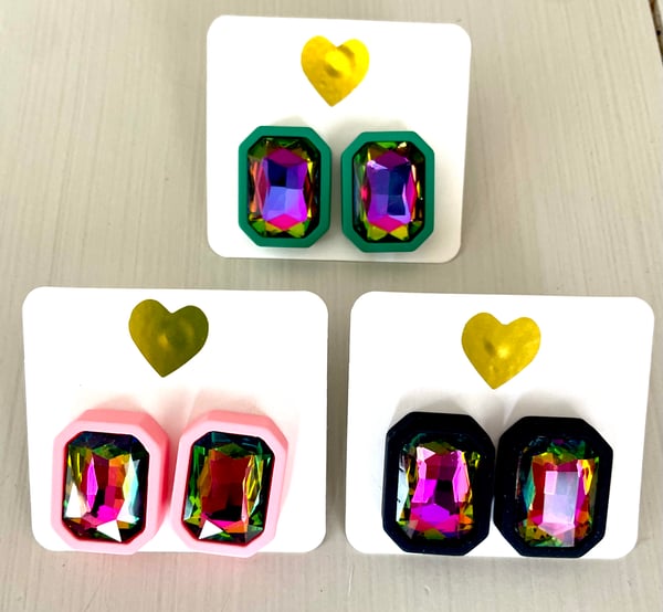 Image of Color Block Statement Earrings