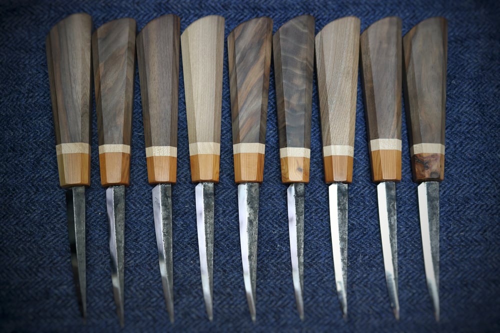 Image of 100mm slojd with walnut, maple and yew handle