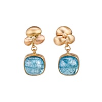 Image 4 of Gold and aquamarine cluster earrings