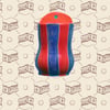 Royal Blue and Red Striped Wall Vase