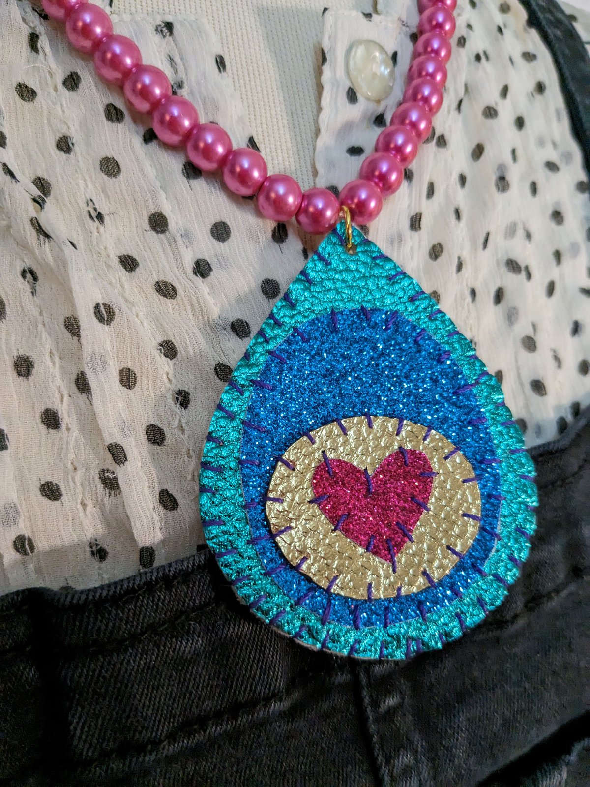Image of Metallic Peacock Necklace