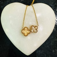 Image 1 of Gold Plated Four Leaf Clover Stainless Steel Necklace