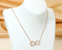 Image 3 of Gold Plated Four Leaf Clover Stainless Steel Necklace